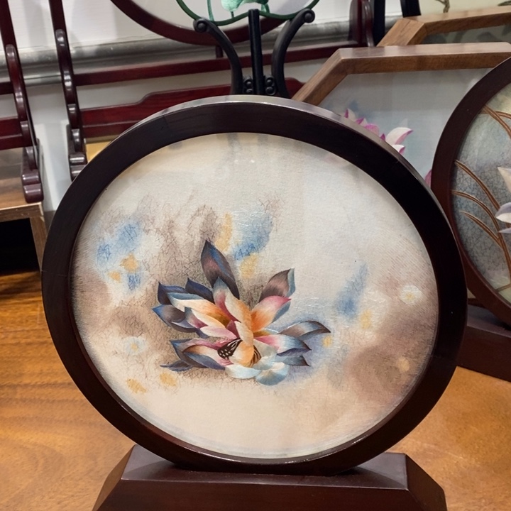 织绣苏绣纯手工荷花