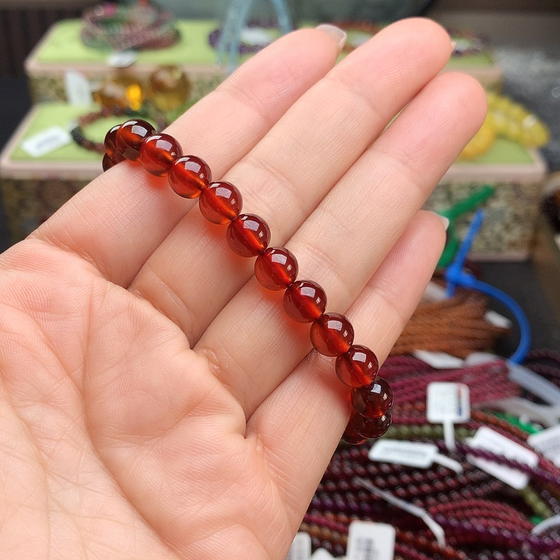 萨***马石榴石手链未镶嵌手串7.8