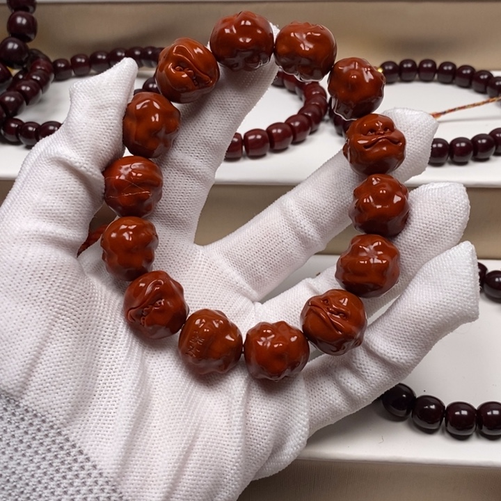 核桃手串/手链大**子猴头雕刻