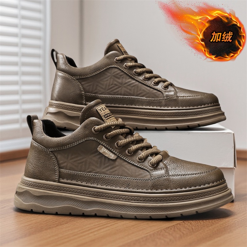 意尔康男鞋2025新款秋冬爆款户外软底休闲高帮鞋复古百搭马丁靴男