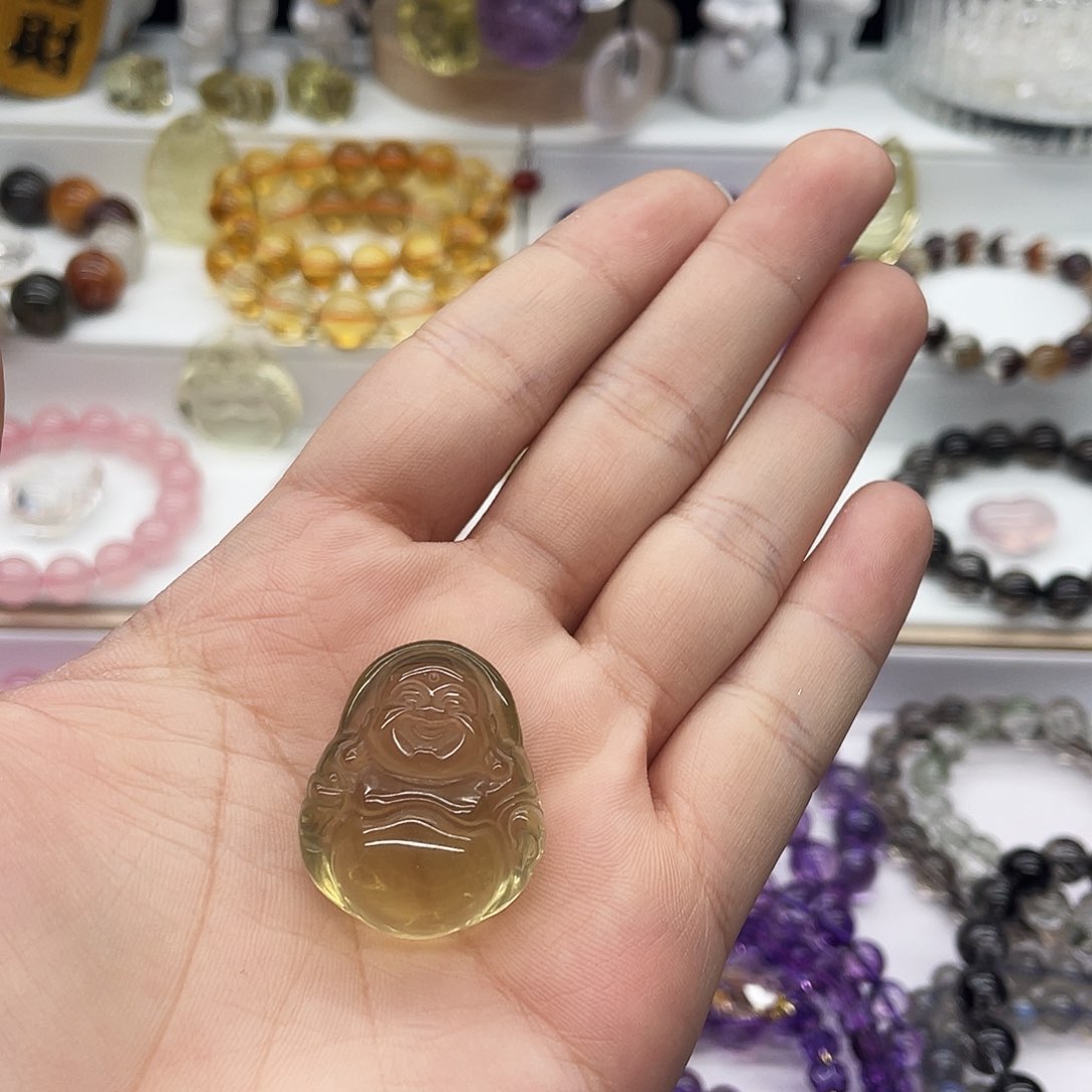 水晶颈饰未镶嵌纯天然黄水晶吊坠