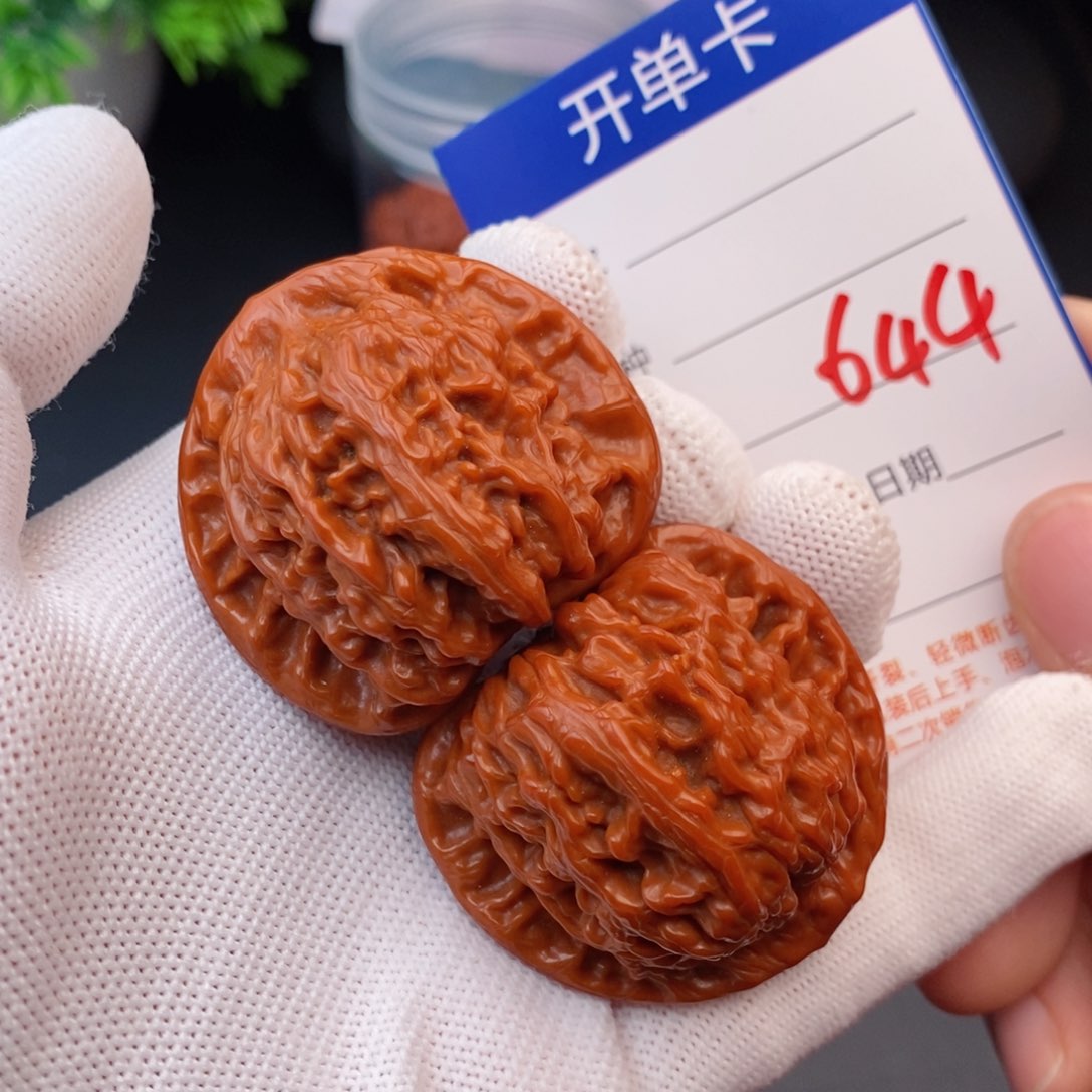 文玩核桃把件41红狮子644
