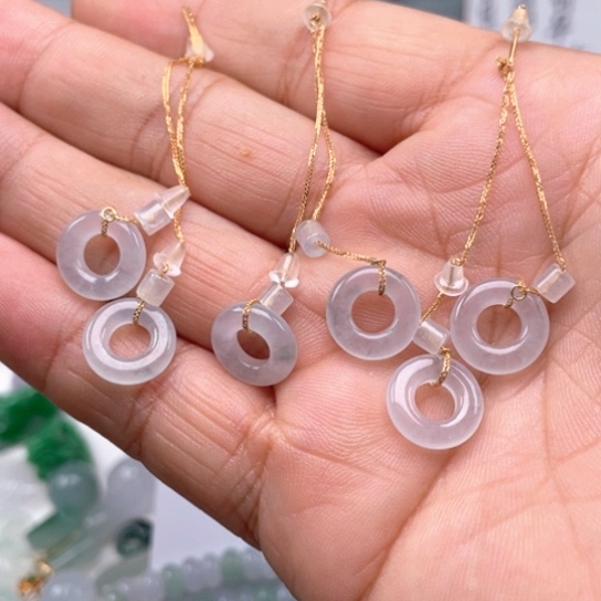 翡翠未镶嵌颈饰翡翠甜甜圈多样性发货一件