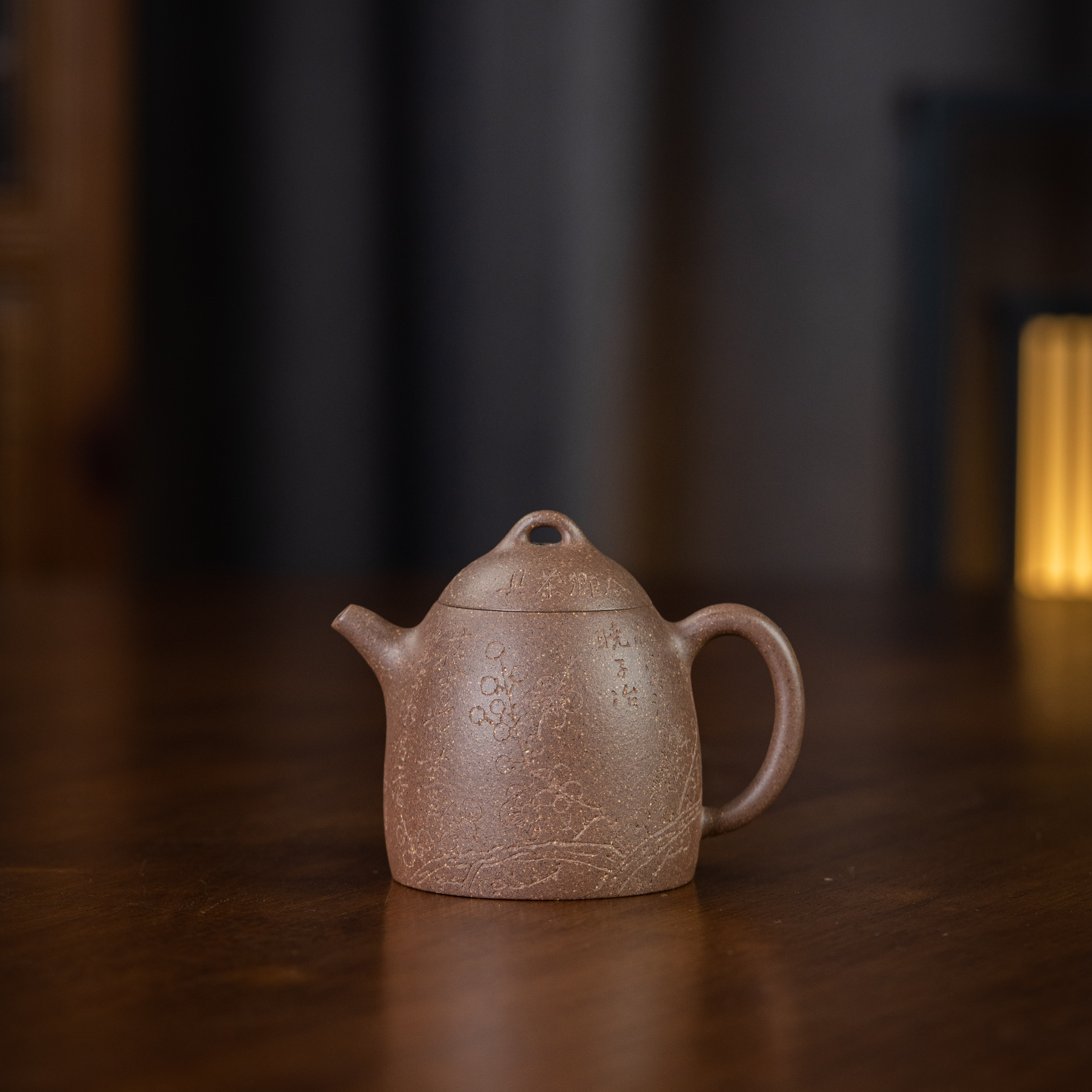 【慕砂造办】 子冶秦权（满刻）顾国军制 古渡乌泥130cc家用紫砂壶