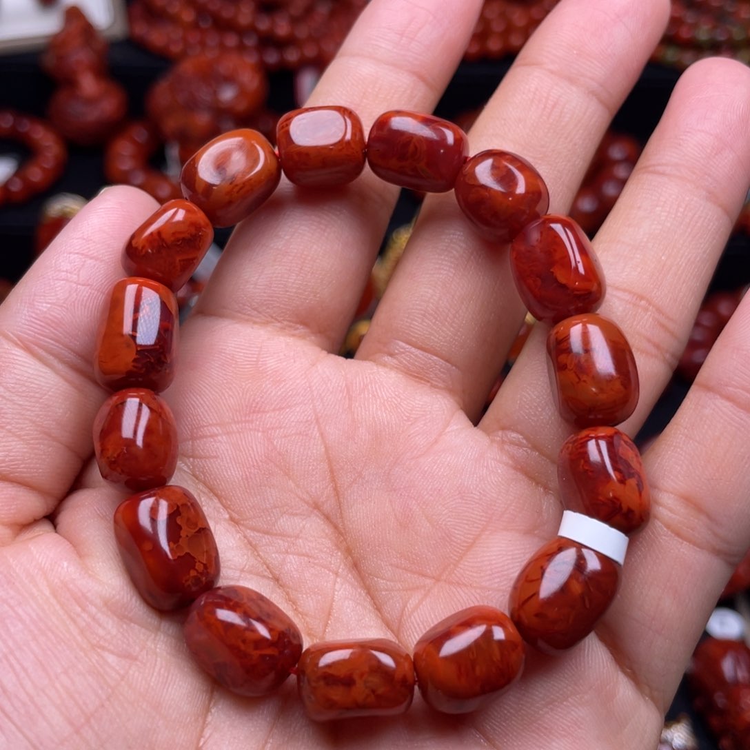 南红玛瑙珠宝奇石未镶嵌单圈