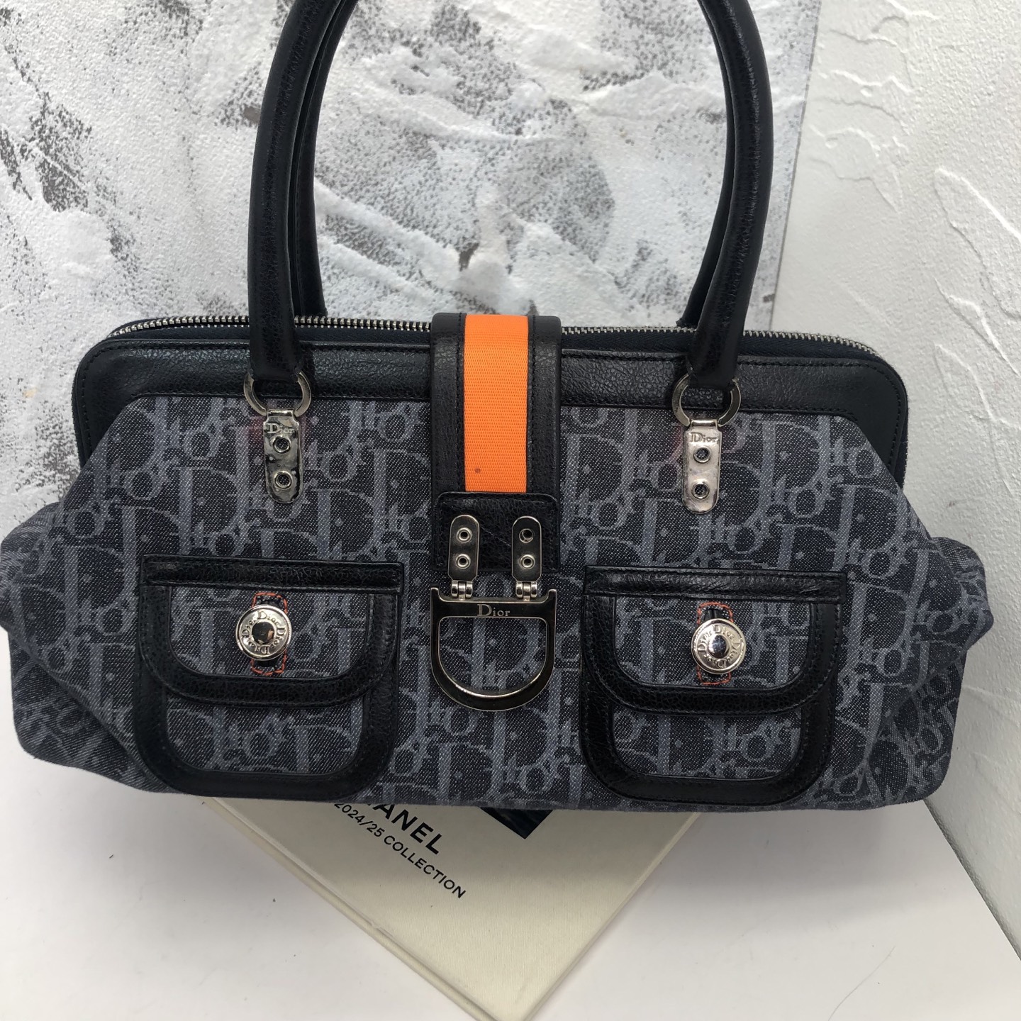 99新 DIOR/迪奥 男士飞行员系列中古黑色限量手提单肩二奢包包