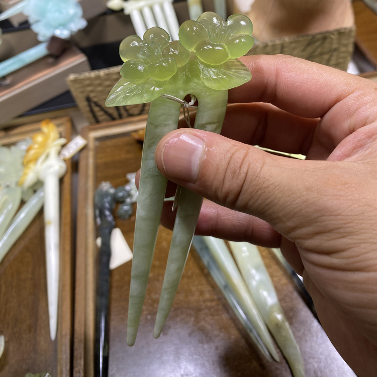 岫玉发簪、头饰、汉服发饰、简约玉簪、日常百搭、古风玉簪、精致发簪