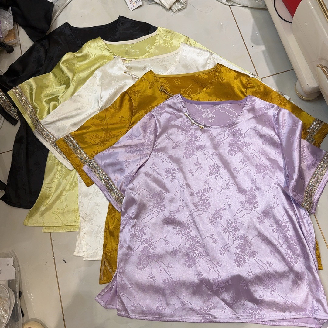 【晓林】新中式短袖刺绣提花透气防晒T恤半袖时尚欧若新中式【6006】