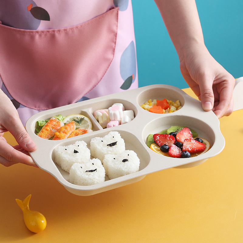 儿童盘小餐盘加深分格吃饭盘幼儿园可以卡通辅食盘防摔盘宝宝餐具