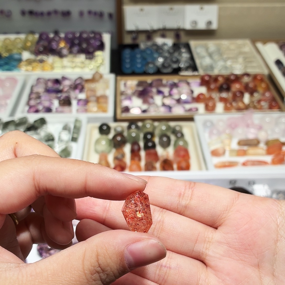 未镶嵌吊坠(不含链)水晶金太阳 随形 打孔定制不退换