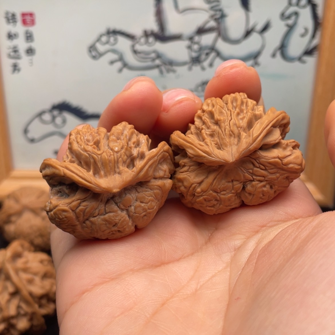 【闪购商品】文玩核桃把件全品雨花石蛇头