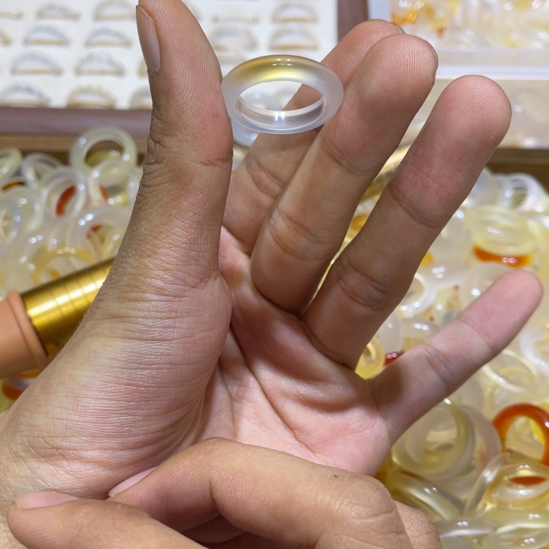 玛瑙/玉髓未镶嵌戒指59号港16