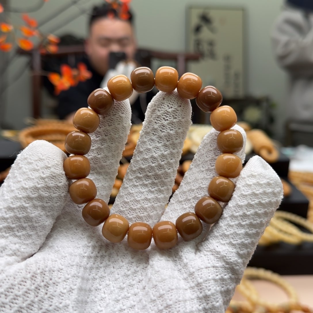 【闪购商品】菩提根/象牙果手串11×12 11年 太妃糖 鬼工