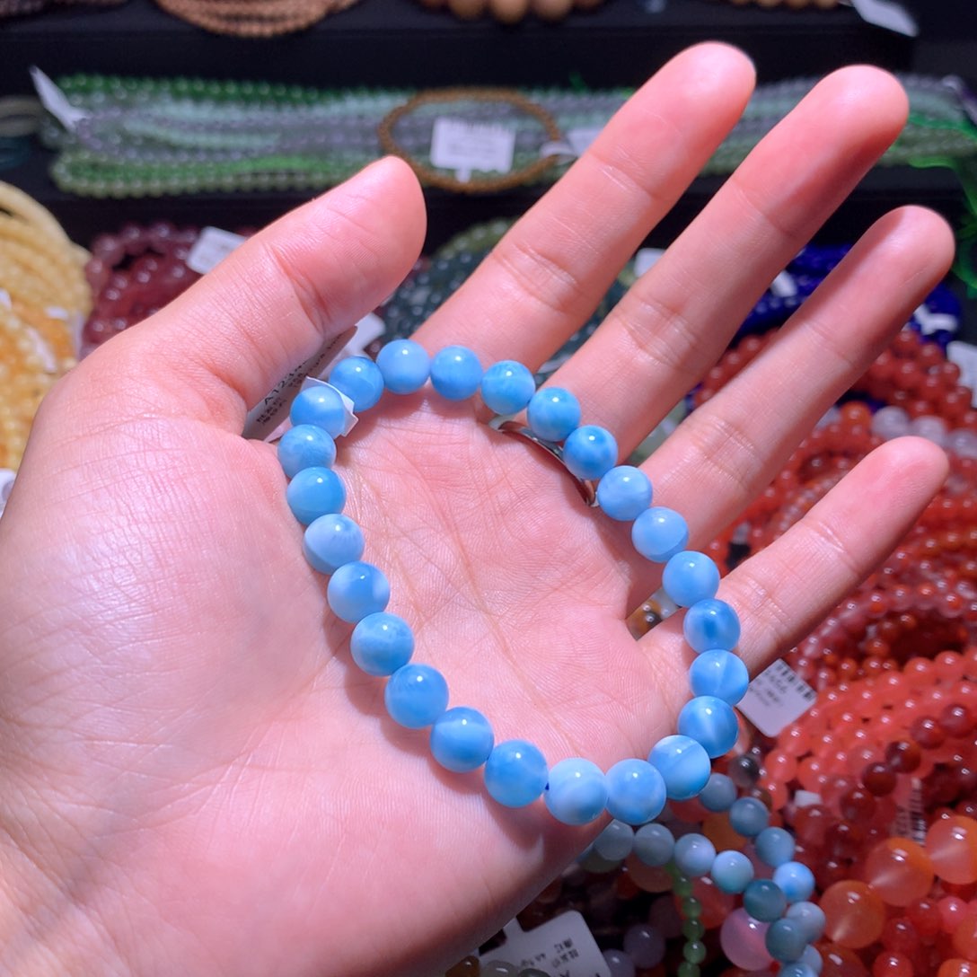 未镶嵌针钠钙石（海纹石）手链阿*