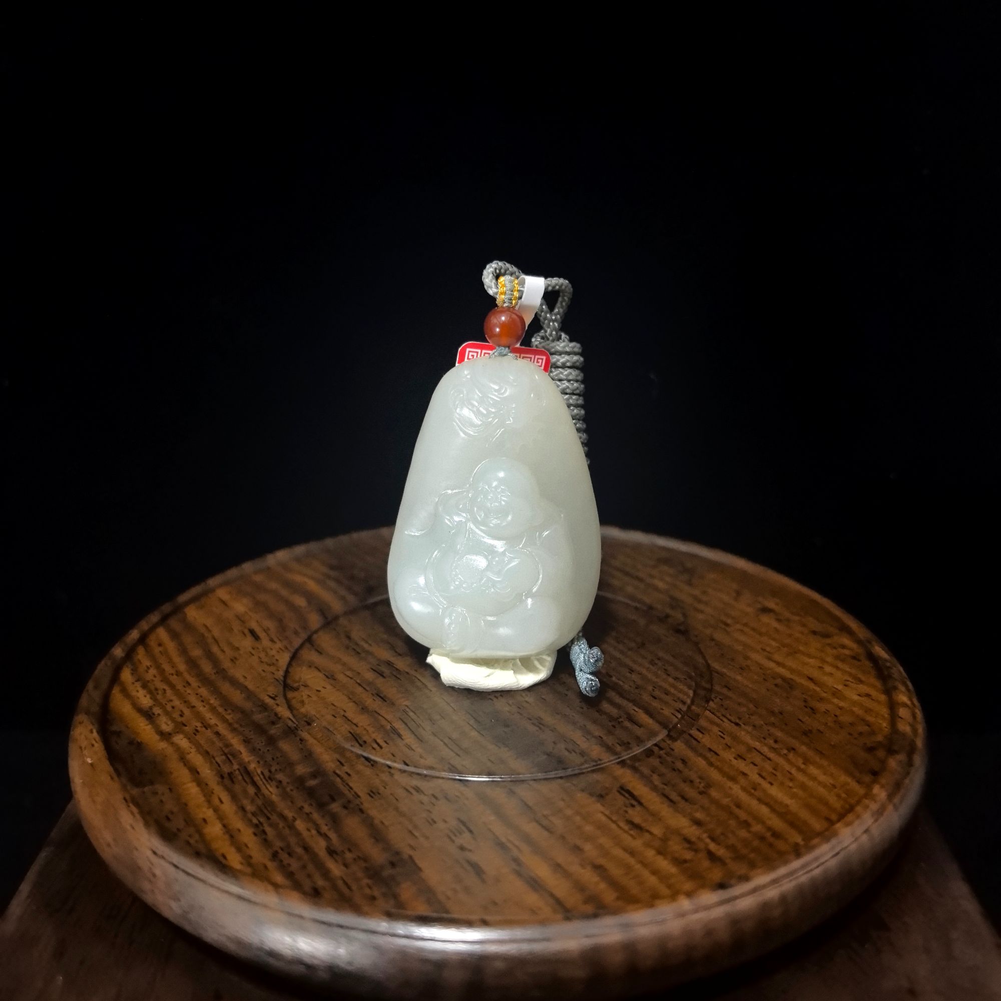 【玖客雅玉】精品和田玉籽料白玉佛公挂件洒金皮男女46*19*18mm/40g