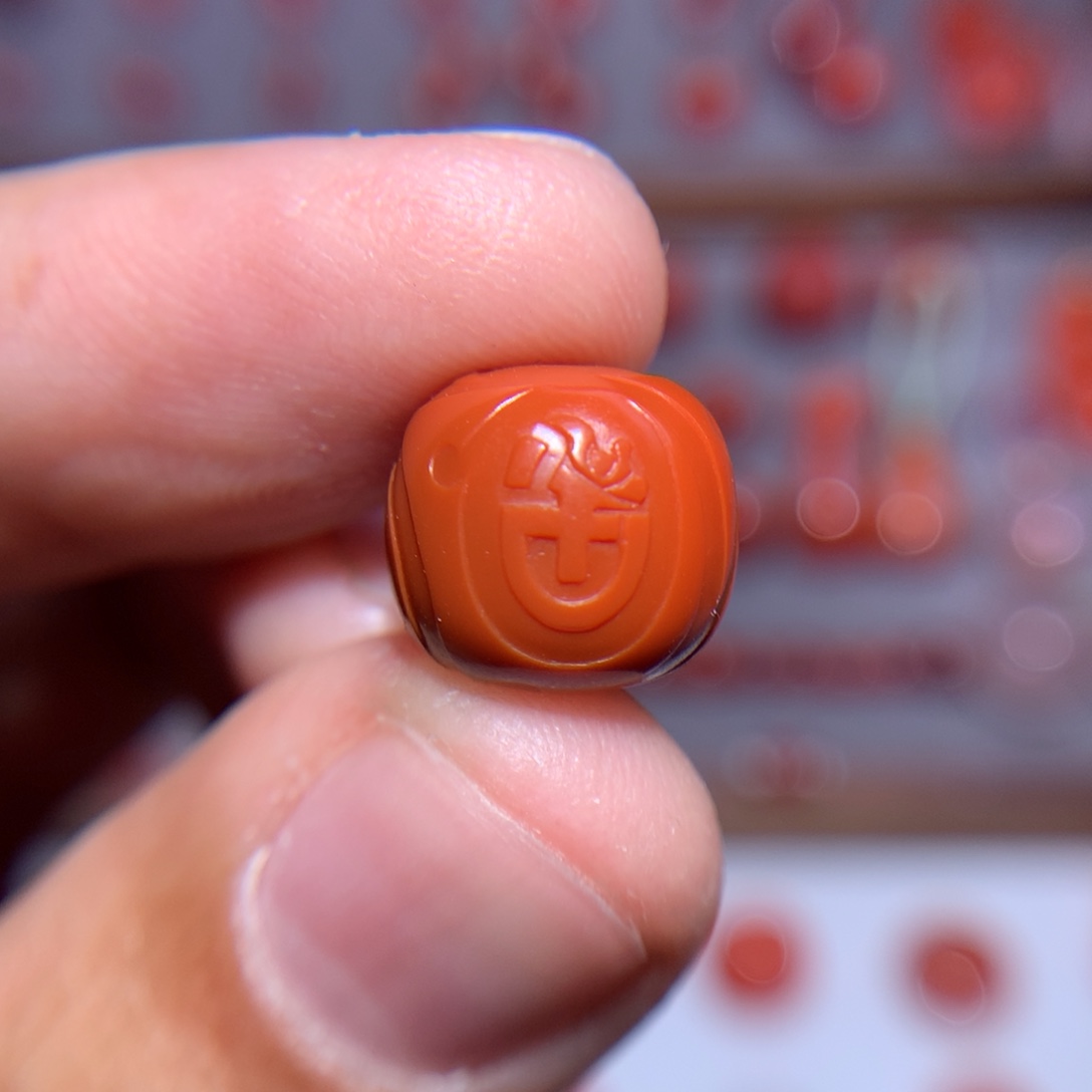 南红玛瑙全满肉柿子博古老型11.6×10.6未镶嵌微纹