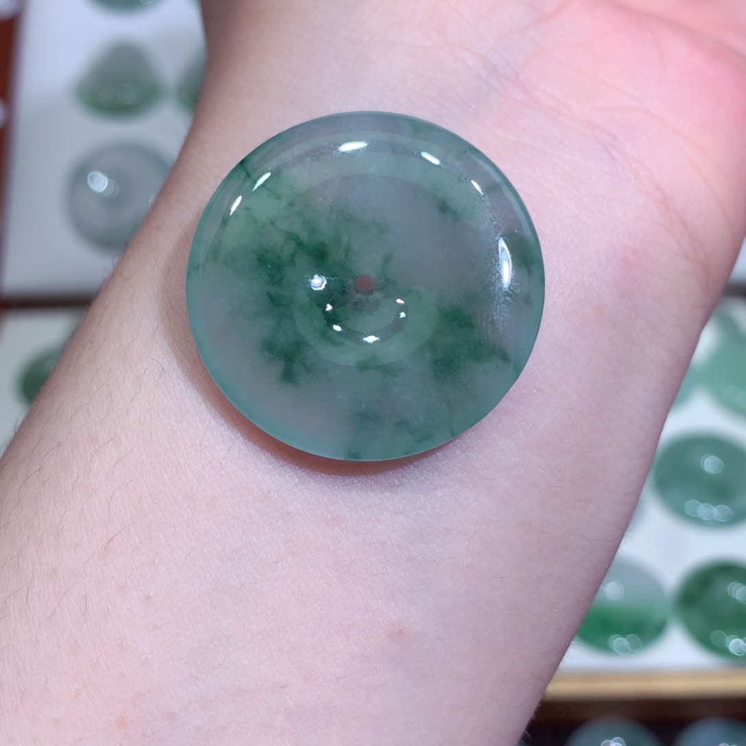 翡翠未镶嵌颈饰平安扣0023