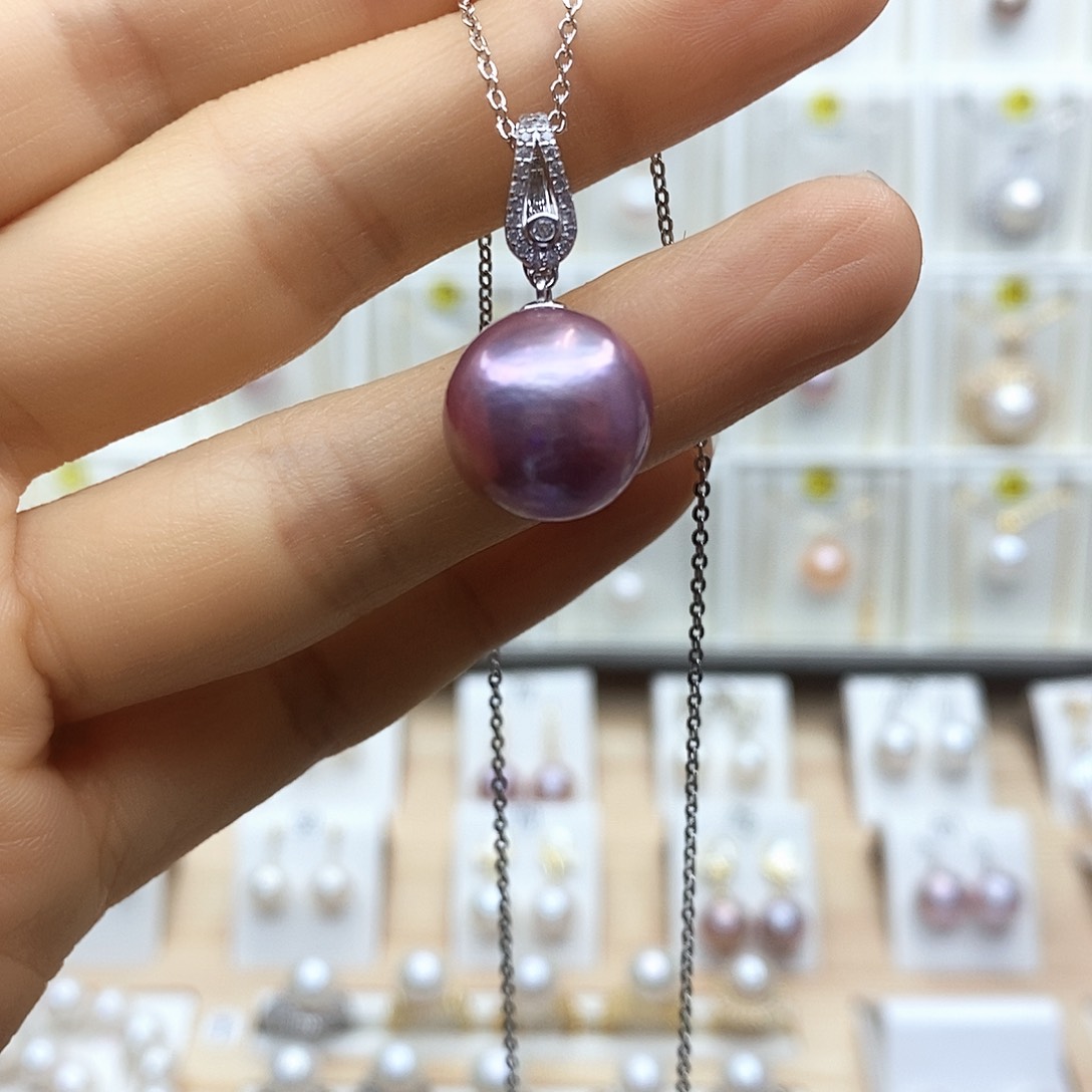 淡水珍珠颈饰银S925镶嵌