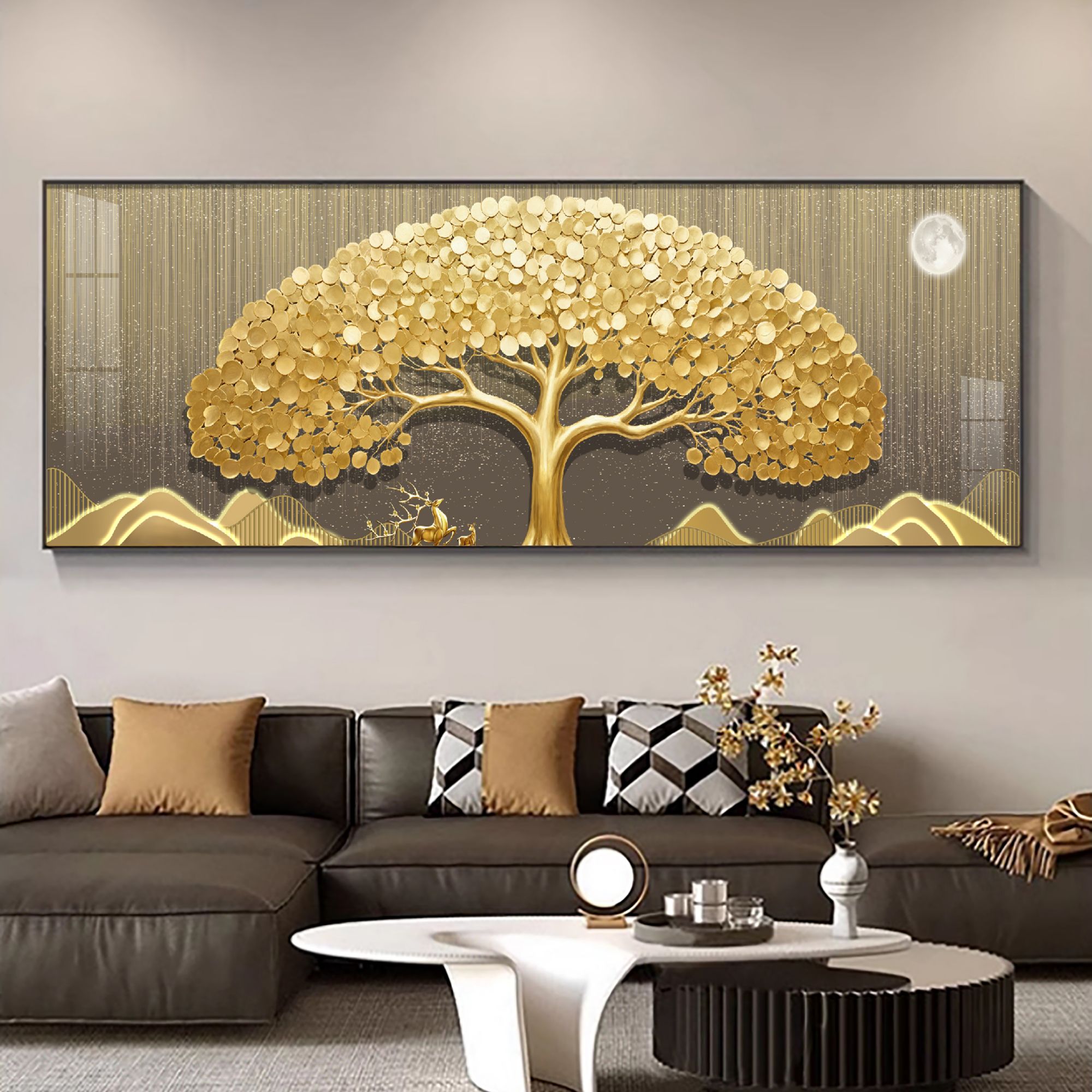 法罗迪客厅装饰画大气沙发挂画高档背景墙墙壁客厅背景墙挂画壁画