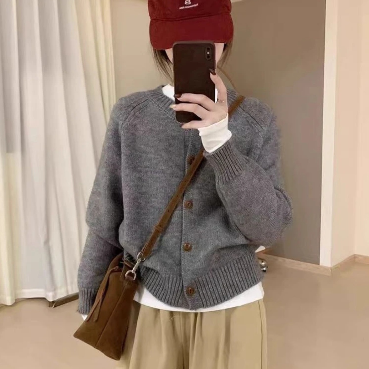 秋冬复古宽松慵懒毛针织衫外套高级感秋冬毛衣开衫外搭