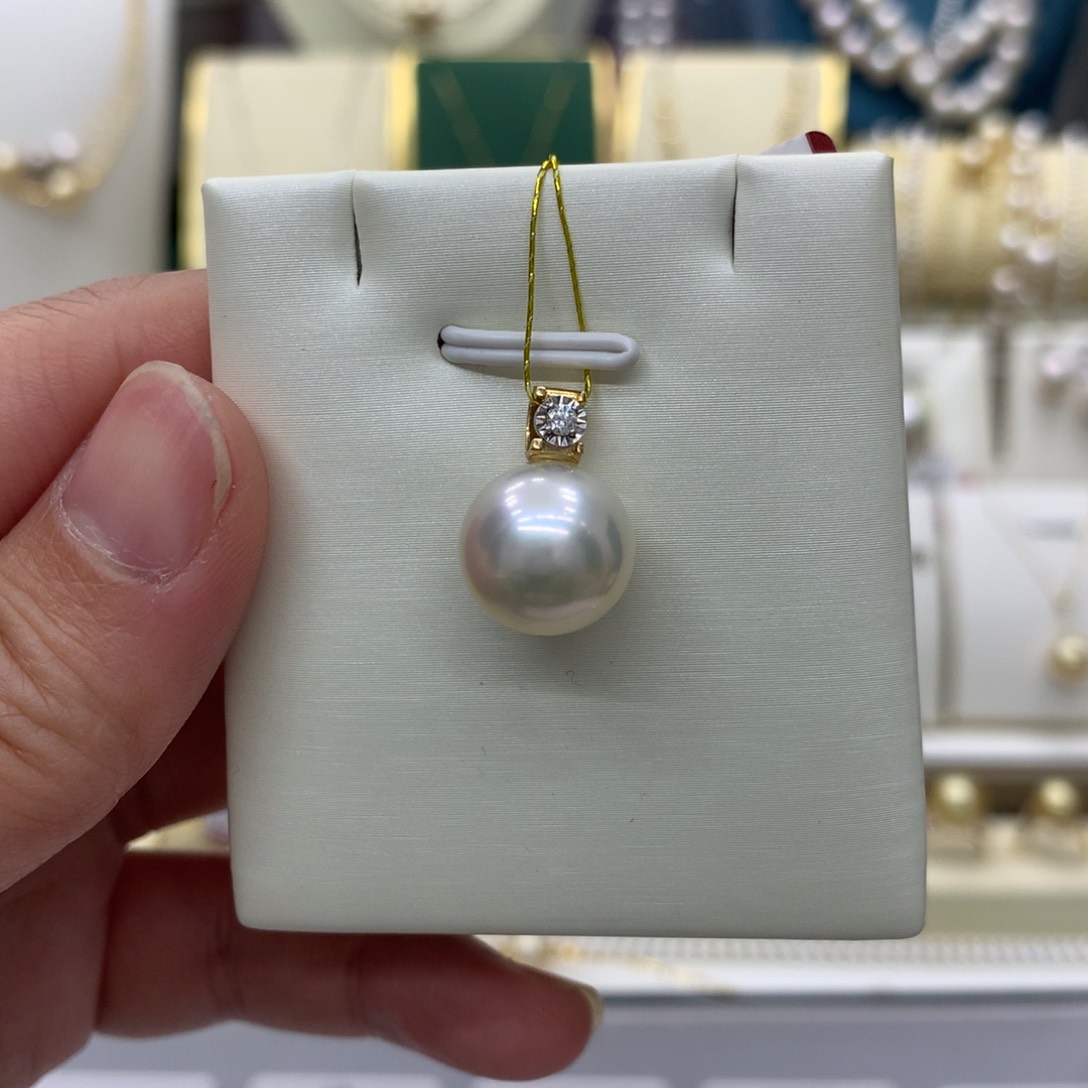 海水珍珠吊坠(不含链)18K金镶嵌