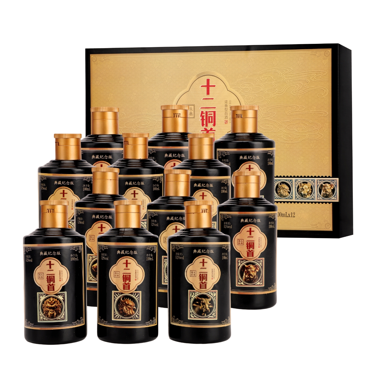 贵人缘十二铜首酒 浓香型白酒52度100ml HR