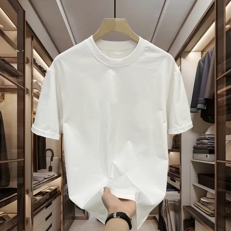 夏季美式痞帅重磅短袖T恤青年男女款ins潮牌街头宽松圆领上衣半袖