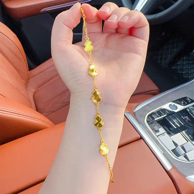 钛钢手链 金色葫芦手链A871