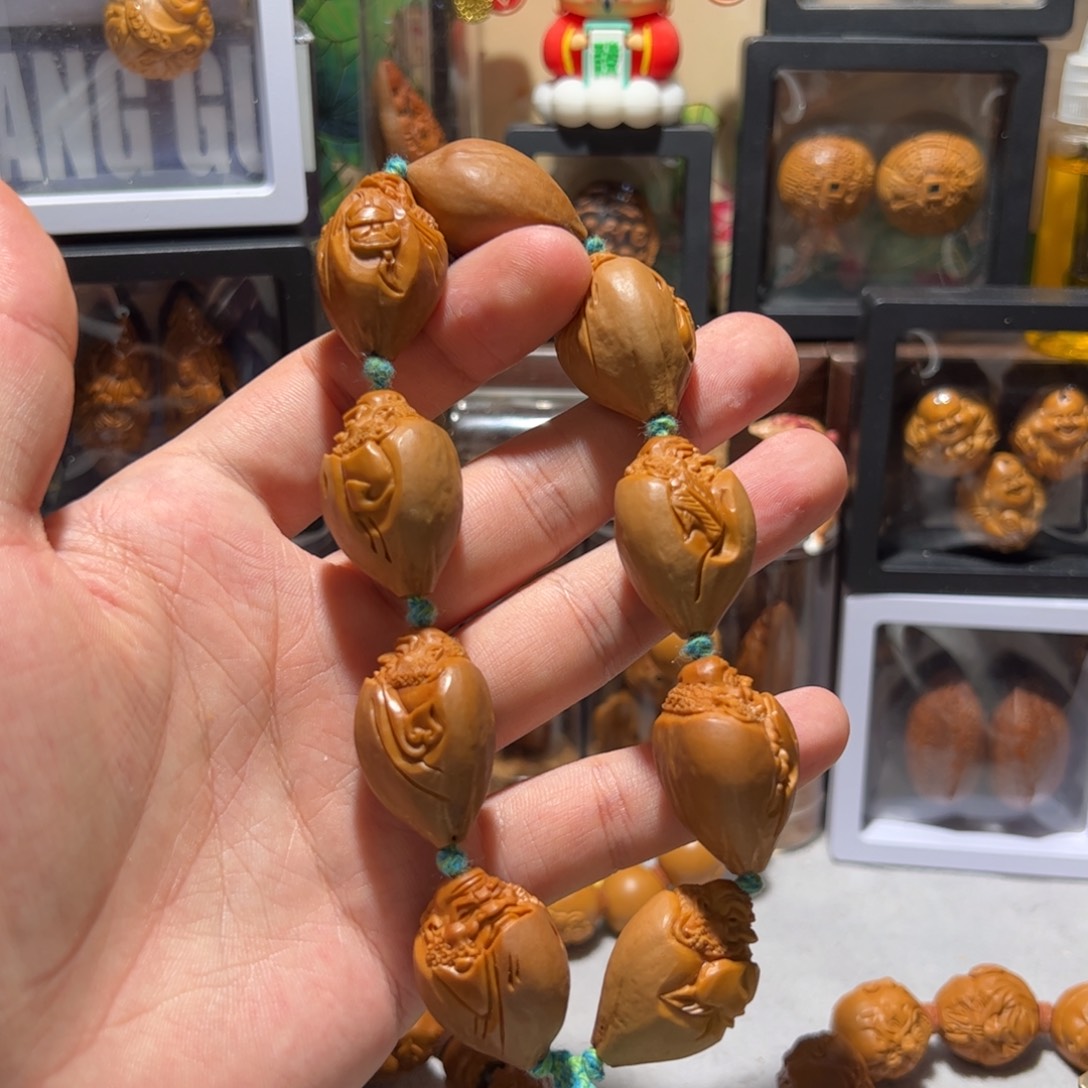 嗯***。手串/手链橄榄核手工包衣达摩