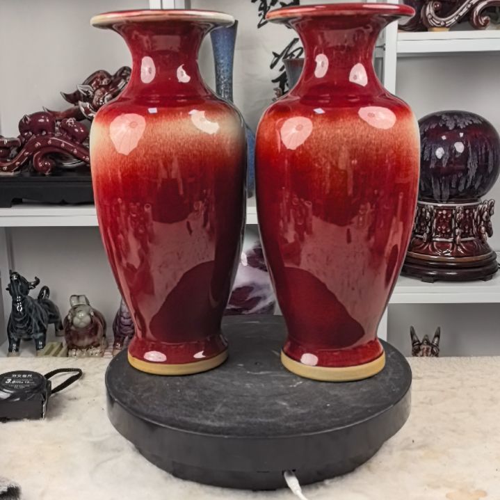 摆件钧瓷摆件神後鎮鈞瓷