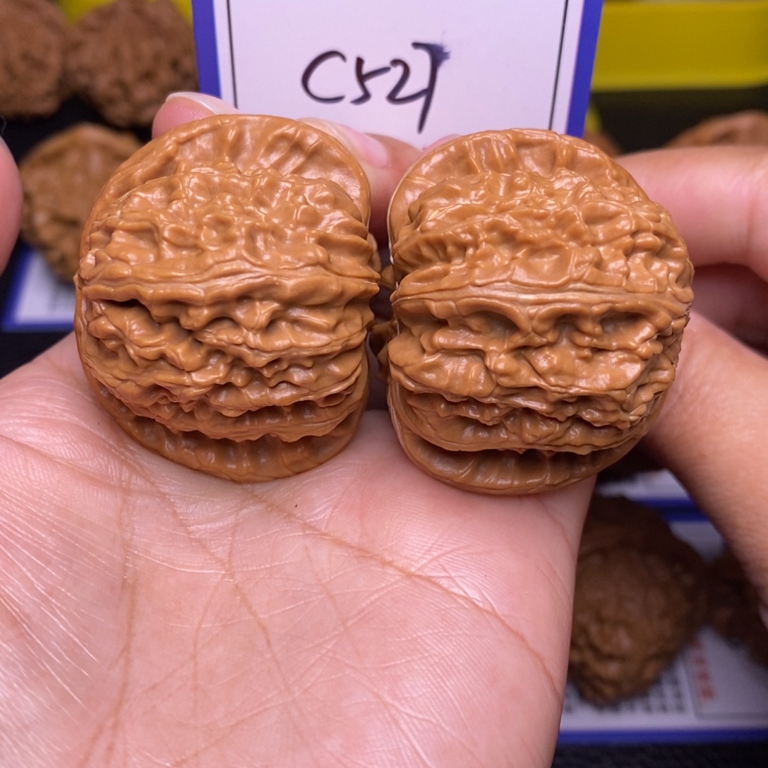 文玩核桃把件42球白c527