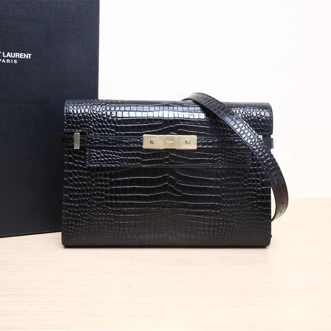 全新未使用 YSL/圣罗兰 小花6欢  曼哈顿 BOX 中号 29 单肩包