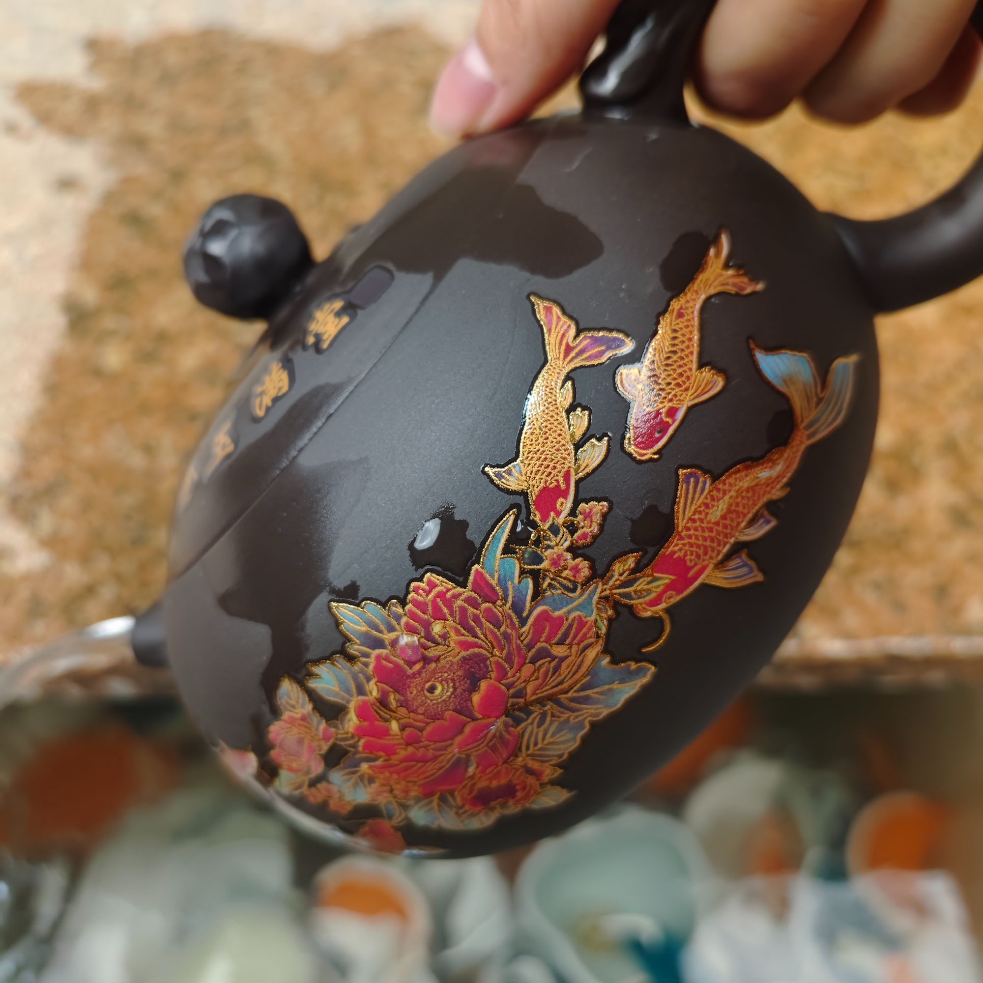 【闪购商品】T深井老紫泥金玉满堂（遇热变色）大容量西施壶