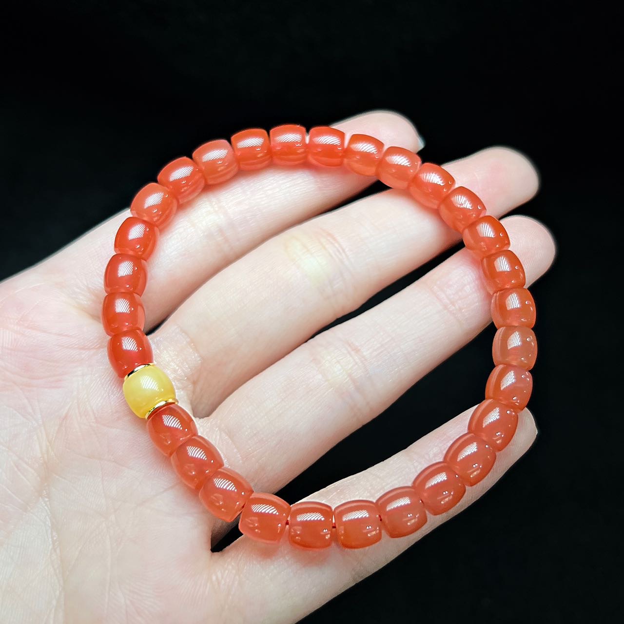 【云上叙】21 QJD041V7558 南红DIY单圈手串-多样性发一件