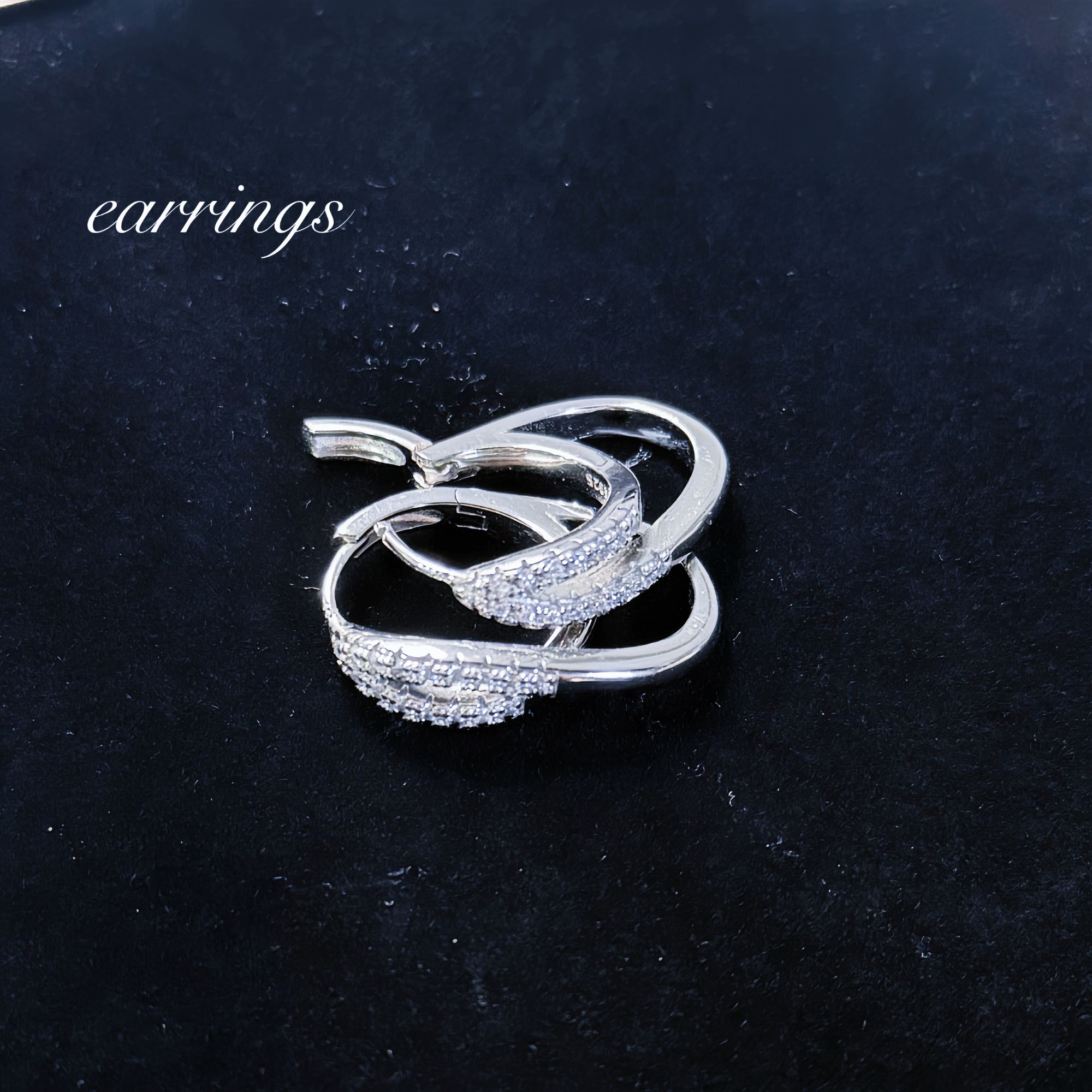 925银合成锆石耳饰 星芒叠环银钻耳扣轻奢甜美风日韩女耳饰原创
