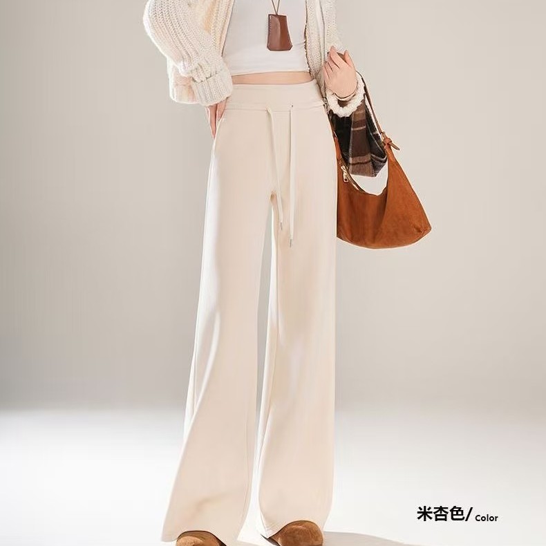 【婷姐家】欧货高货不贴腿的喇叭裤加绒加厚显瘦显高直筒裤