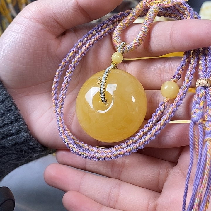 琥珀未镶嵌裸石平安扣