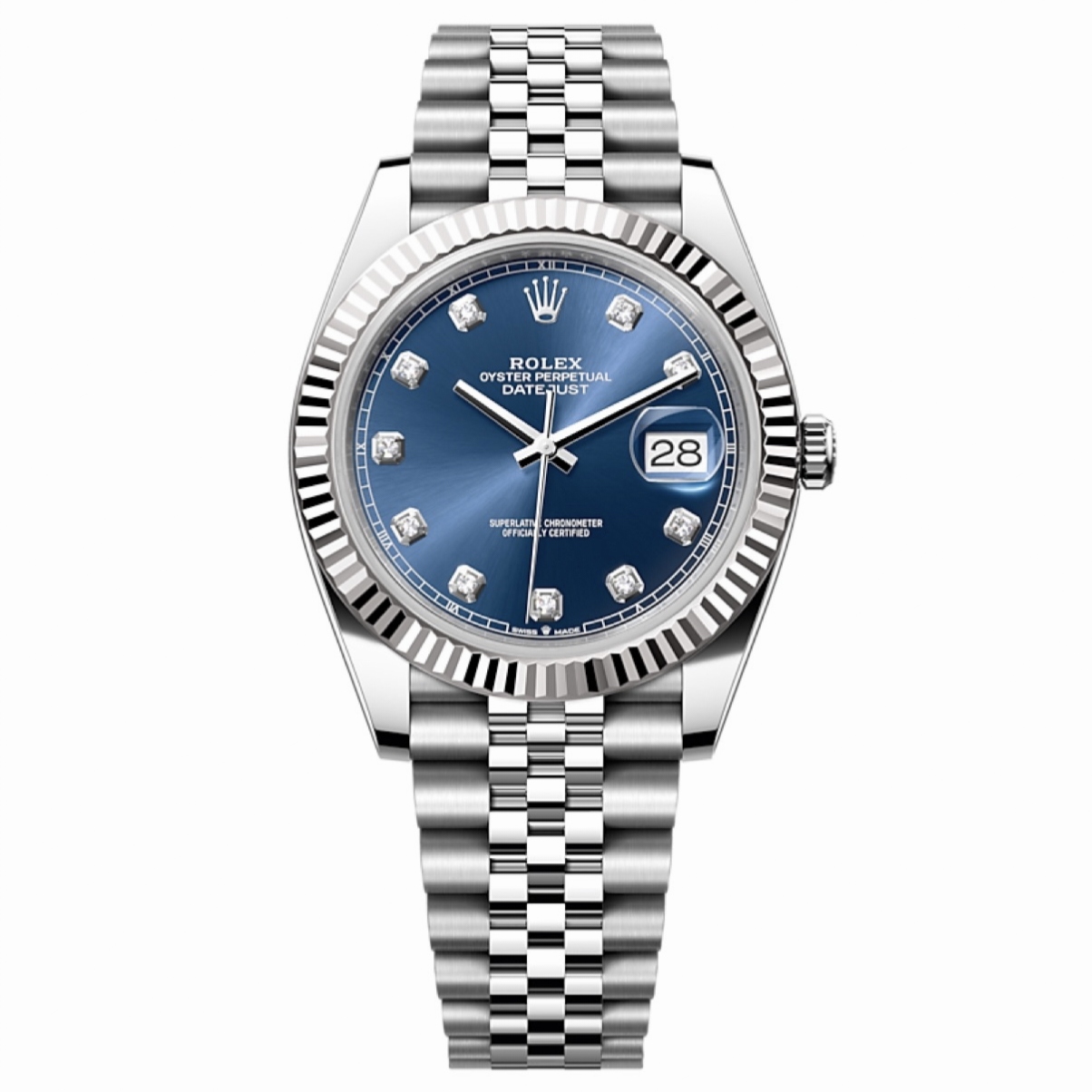 99新 Rolex/劳力士 24年全套/日志型系列126334五珠蓝钻