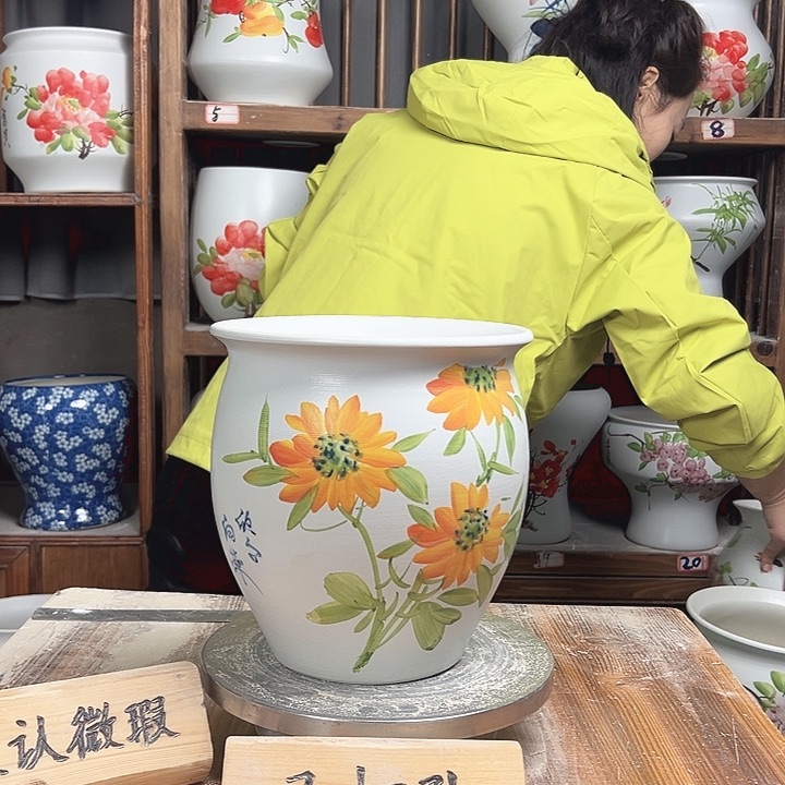 摆件圆口向日葵新款陶瓷
