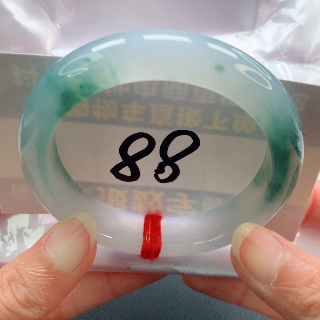未镶嵌手镯翡翠正圈冰胶润飘花完整
