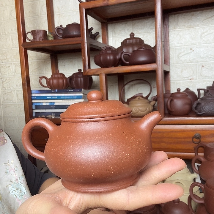 自***由紫砂茶壶潘壶280cc精工半手