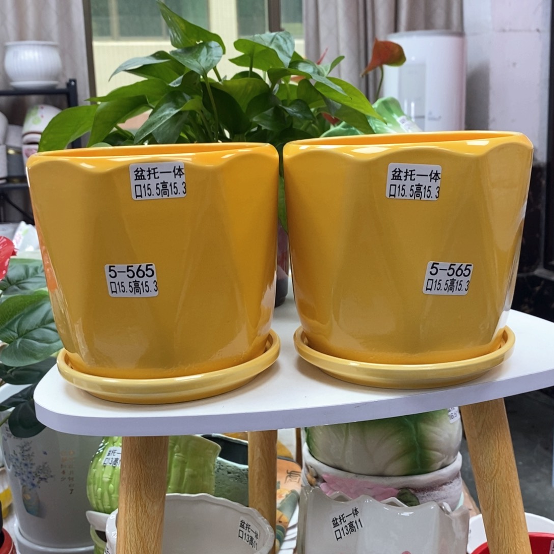 陶瓷花盆图片上有尺寸@@5566