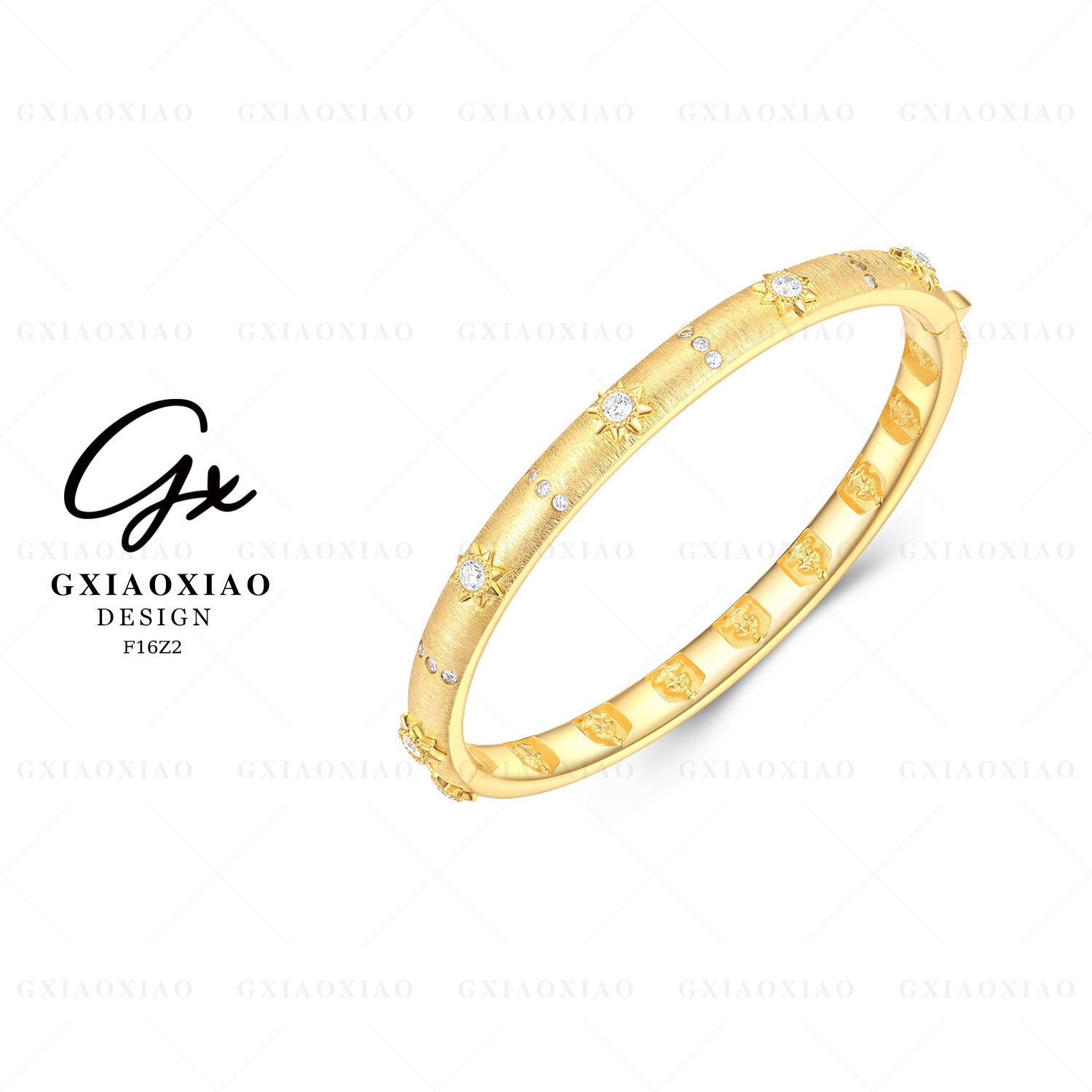 G XIAOXIAO 镀K金 【八芒星】法式高级气质百搭手镯 F16Z2