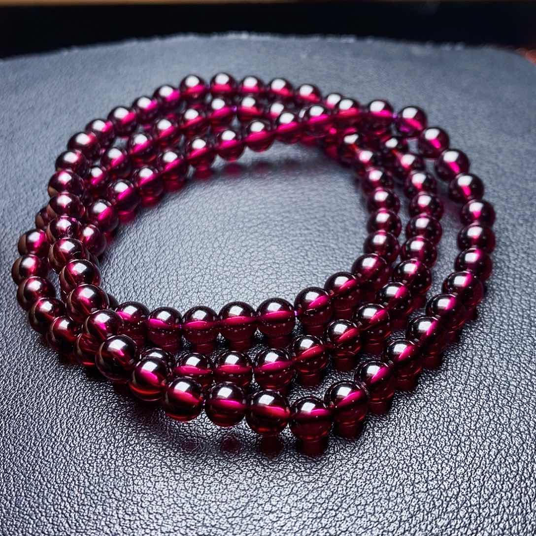 未镶嵌手链石榴石胖*5.0紫牙乌