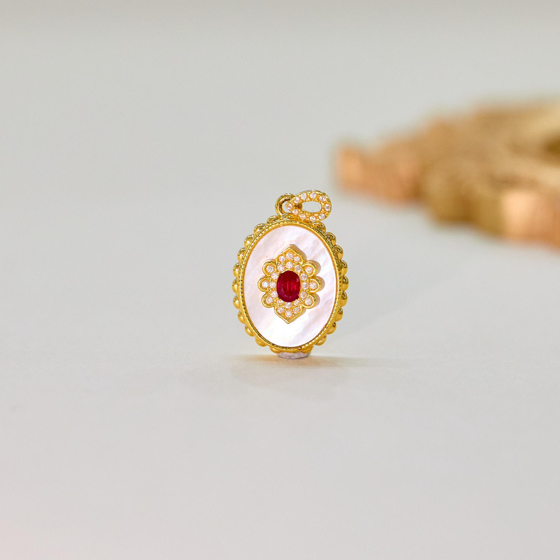 【歪歪】红宝石吊坠*18K金镶嵌（多样性发一）XB-S8120