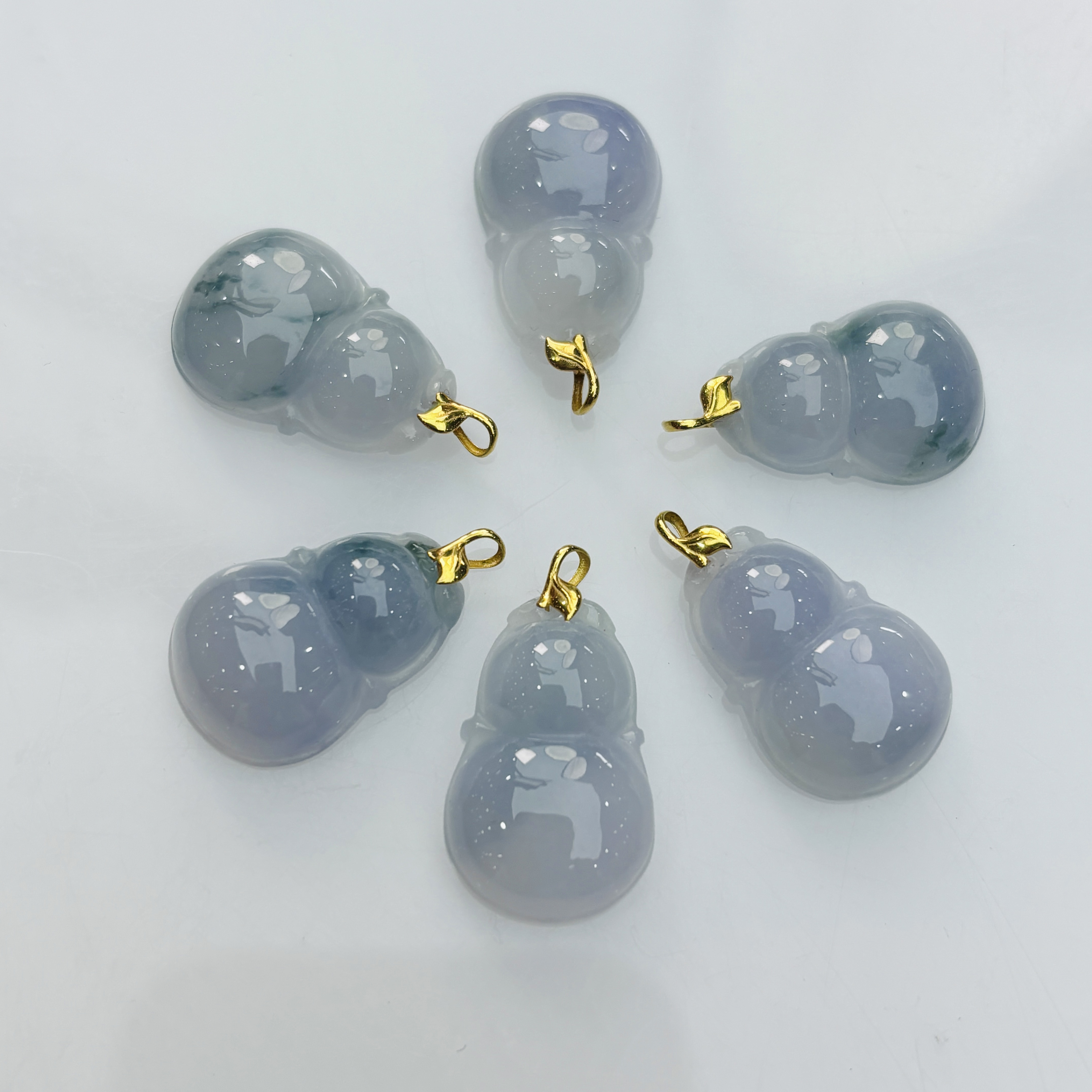 『手镯七仙女』翡翠葫芦吊坠/589658/多样性发一件/配皮绳