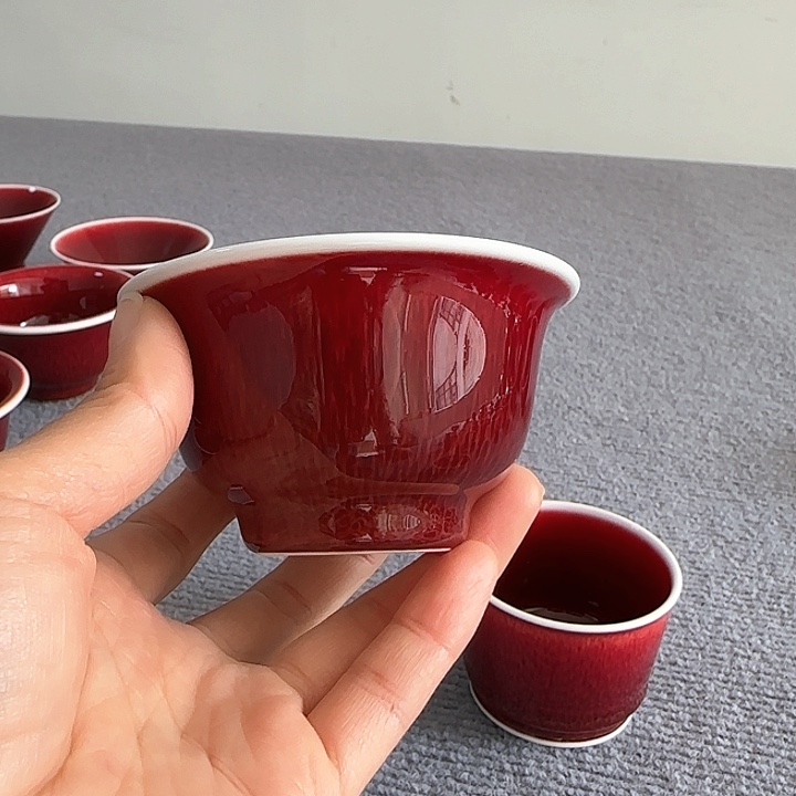 景德镇陶瓷红马坊小压手杯