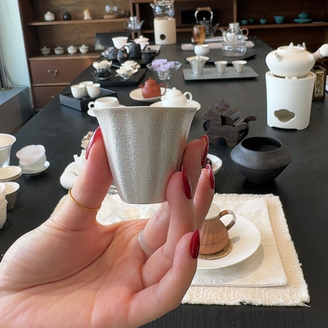 限时福利 肌理鎏银杯