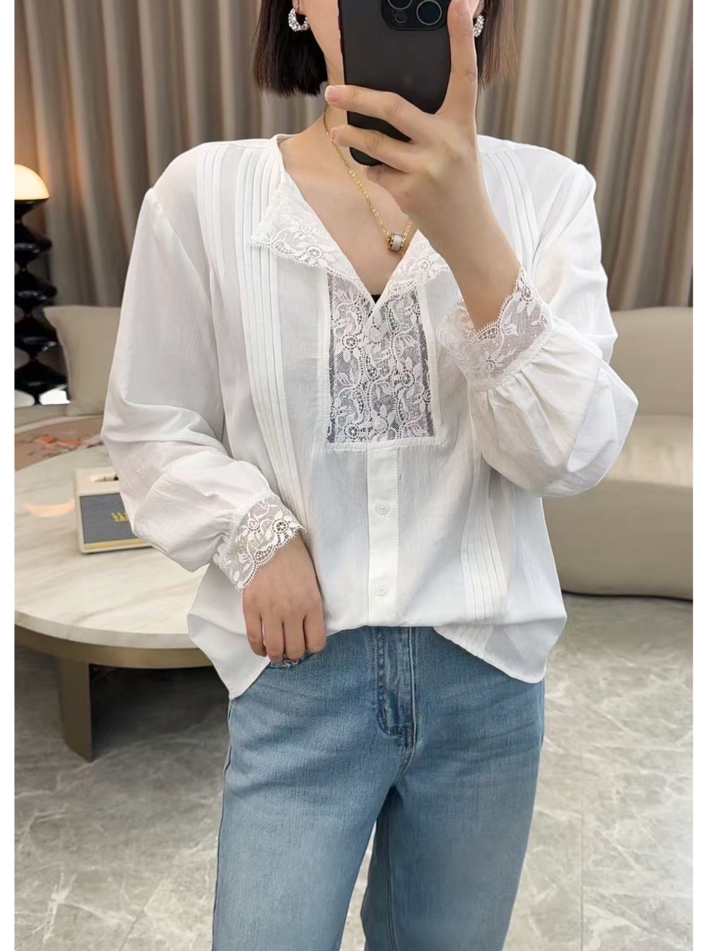 MISS RUILI定制 2025早春新中式设计感拼接衬衫上衣F0188