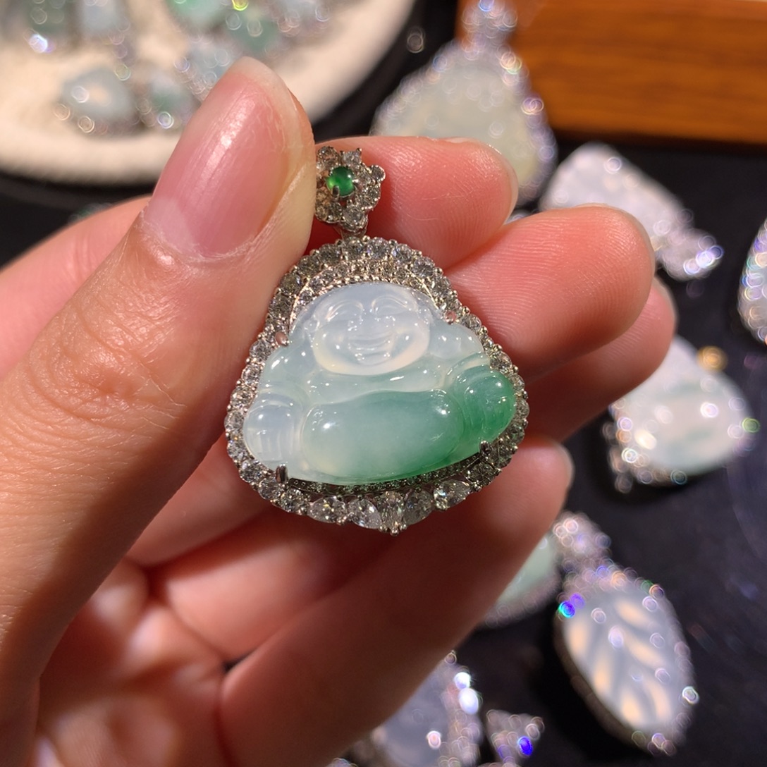 翡翠银S925镶嵌颈饰